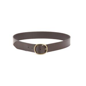 BERGE Brown Made In Italy Leather Plain Belt